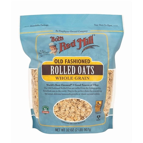 Bob's Red Mill Old Fashioned Regular Rolled Oats, 32oz (Pack of 1) - Non GMO, Whole Grain, Vegan, Kosher ( Pack of 2 )