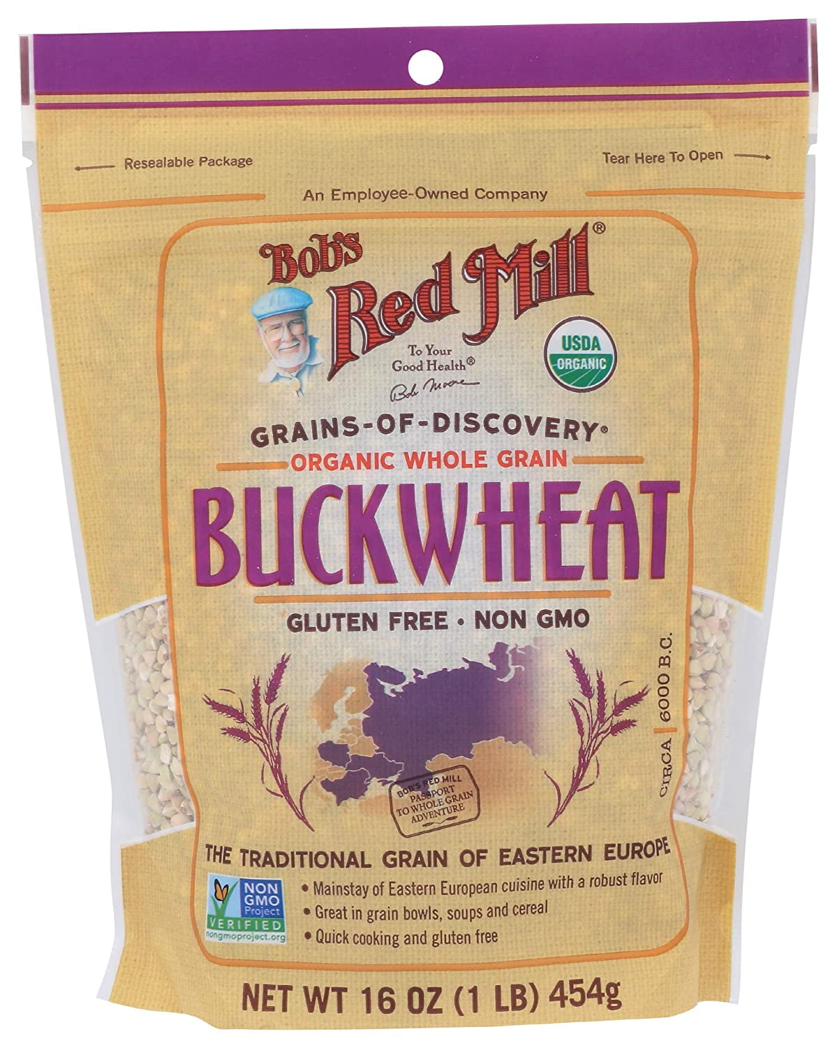 Bob's Red Mill Organic Buckwheat Groats 16 oz Resealable Pouch