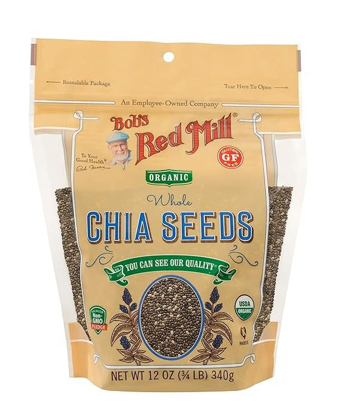 Bob's Red Mill Organic Chia Seed, 12oz (Pack of 1) - Non GMO, Vegan, Keto Friendly, Paleo Friendly, Kosher