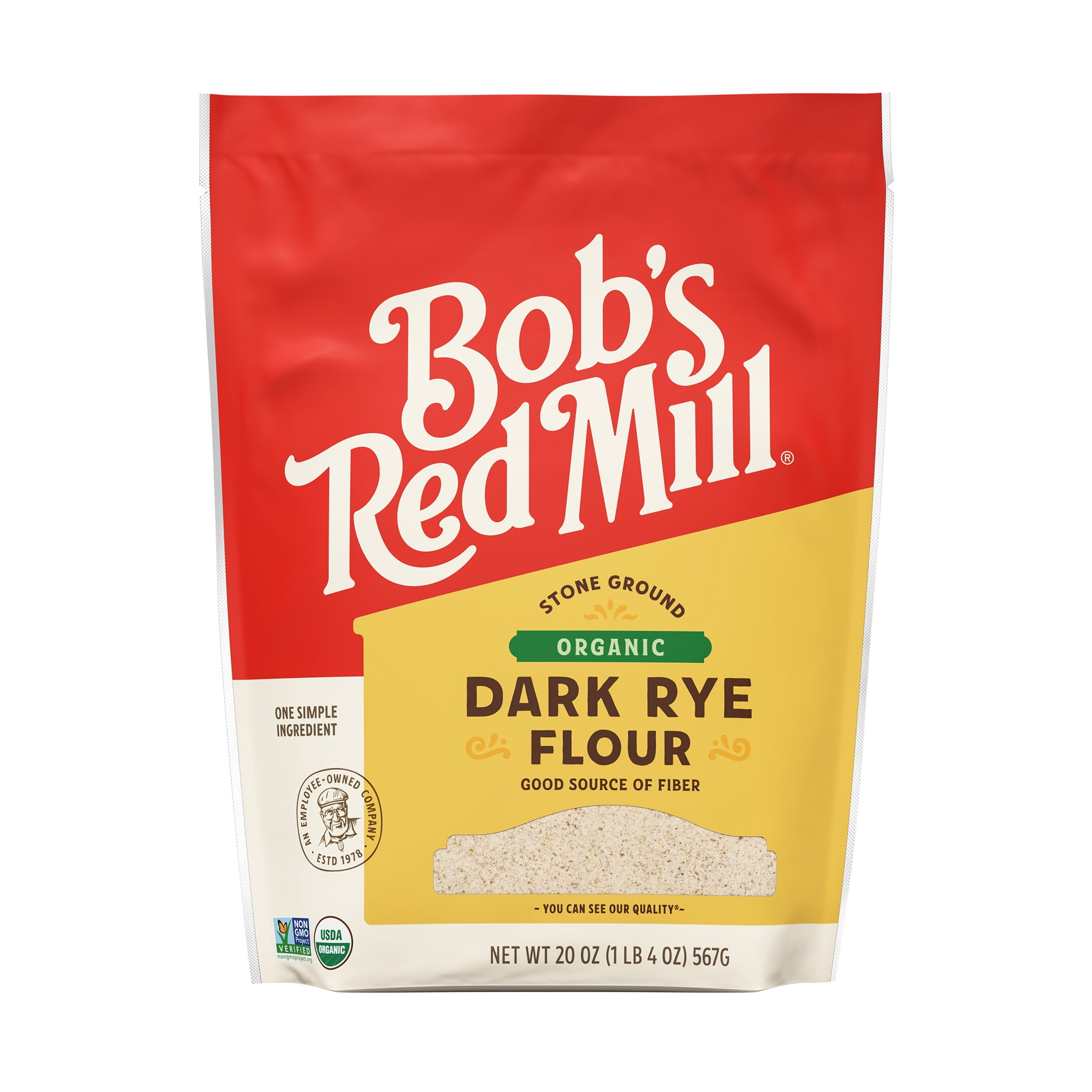 Bob's Red Mill Organic Dark Rye Flour, 20 oz Bag