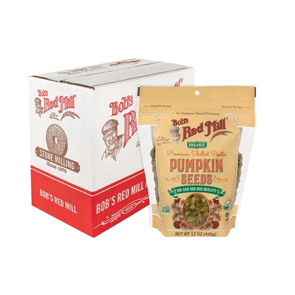 Bob's Red Mill Organic GGA1 Pumpkin Seeds, 12oz (Pack of 4) - Non GMO, Vegan, Paleo Friendly, Keto Friendly, Kosher