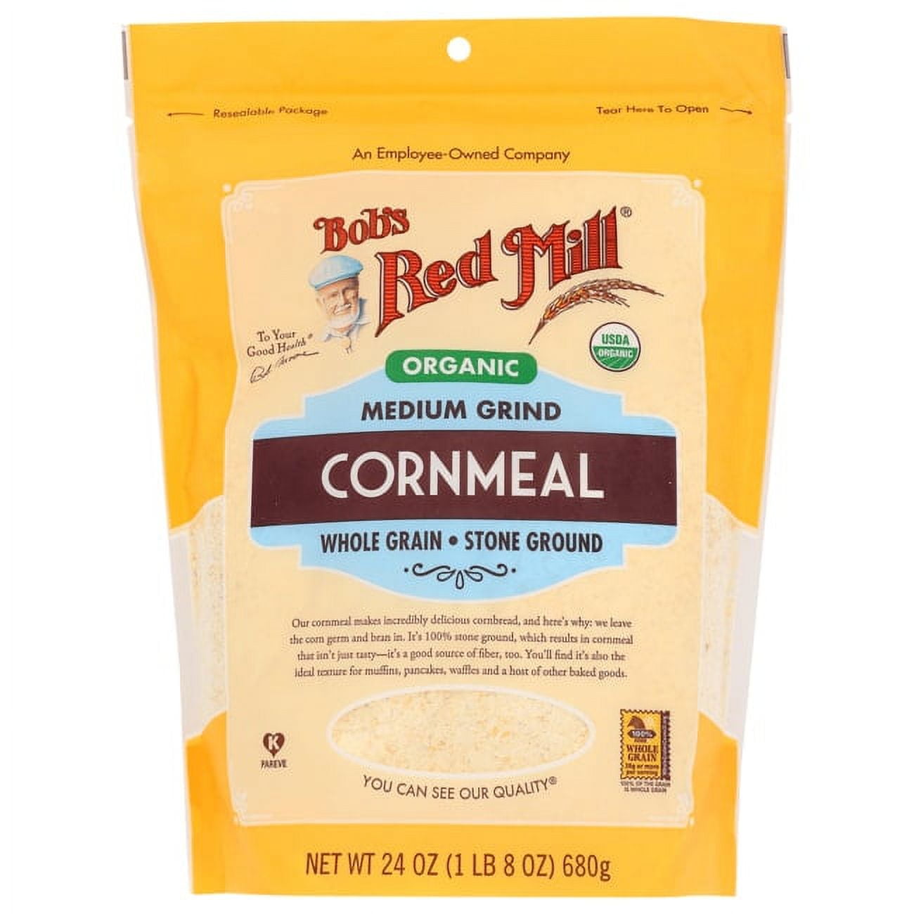 Bob's Red Mill Organic Medium Grind Cornmeal 24 oz Pkg