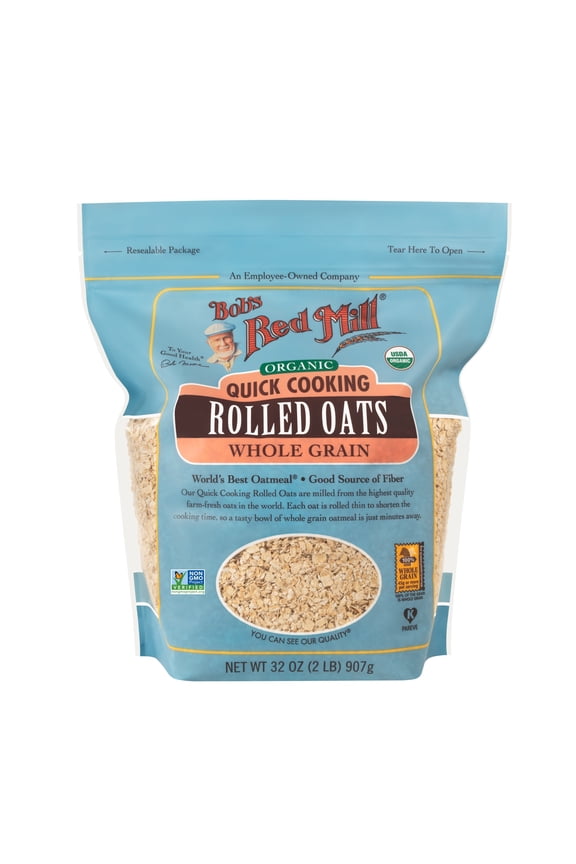 Organic Quick Cooking Rolled Oats, 32 oz Bag