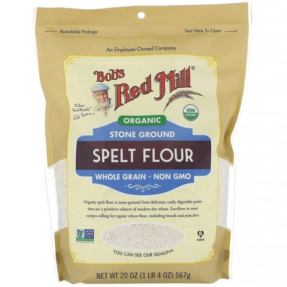 Bob's Red Mill Organic Spelt Flour Whole Grain 20 oz Pack of 3