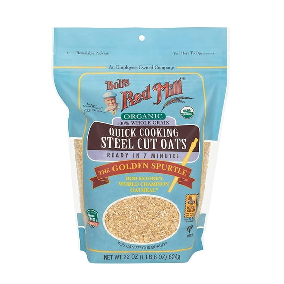 (Price/Case)Bob'S Red Mill Organic Quick Cooking Steel Cut Oats 22 Ounce Bag - 4 Per Case