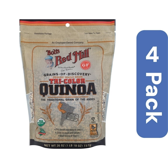 Bob's Red Mill Organic Tri-Color Quinoa Grain 26 oz (Pack of 4)