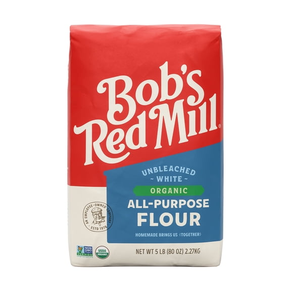 Bob's Red Mill Organic Unbleached White All-Purpose Flour, 5 lbs