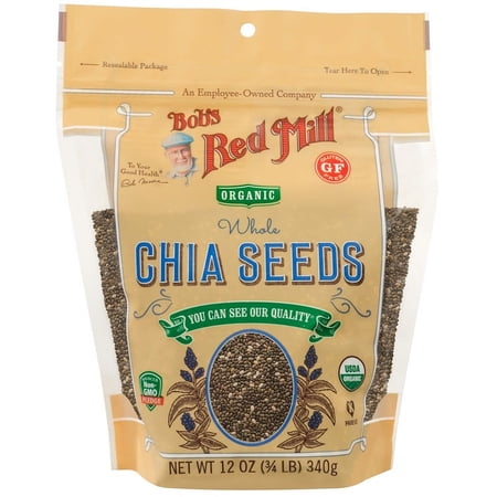 Bob's Red Mill, Organic Whole Chia Seeds, 12 oz (340 g) (Pack of 1)