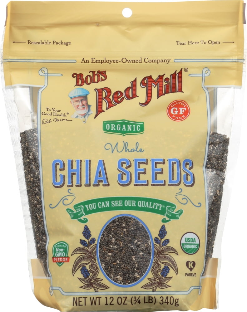 Bob's Red Mill, Organic Whole Chia Seeds, 12 oz (340 g) (Pack of 2)