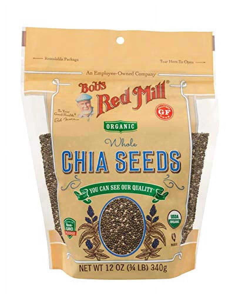 Bob's Red Mill, Organic Whole Chia Seeds, 12 oz (340 g) (Pack of 6)