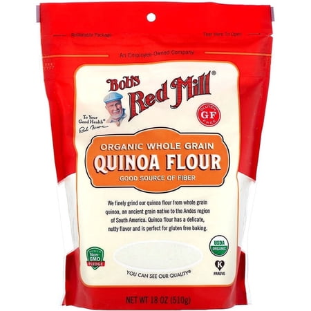 Bob's Red Mill, Organic, Whole Grain Quinoa Flour, 18 oz Pack of 3