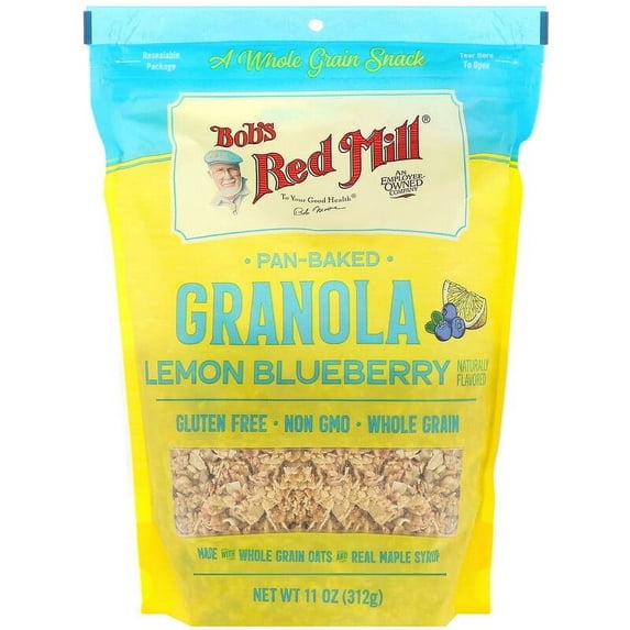 Bob's Red Mill, Pan-Baked Granola, Lemon Blueberry, 11 oz Pack of 4