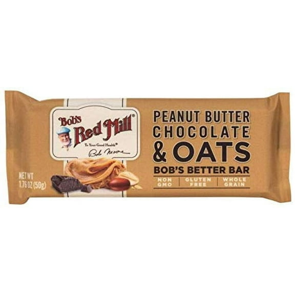 Bob's Red Mill Peanut MMF7Butter Chocolate & Oats Snack Bar - 1.76 Ounce (Pack of 1) - Gluten Free, Non-GMO, Whole Grain