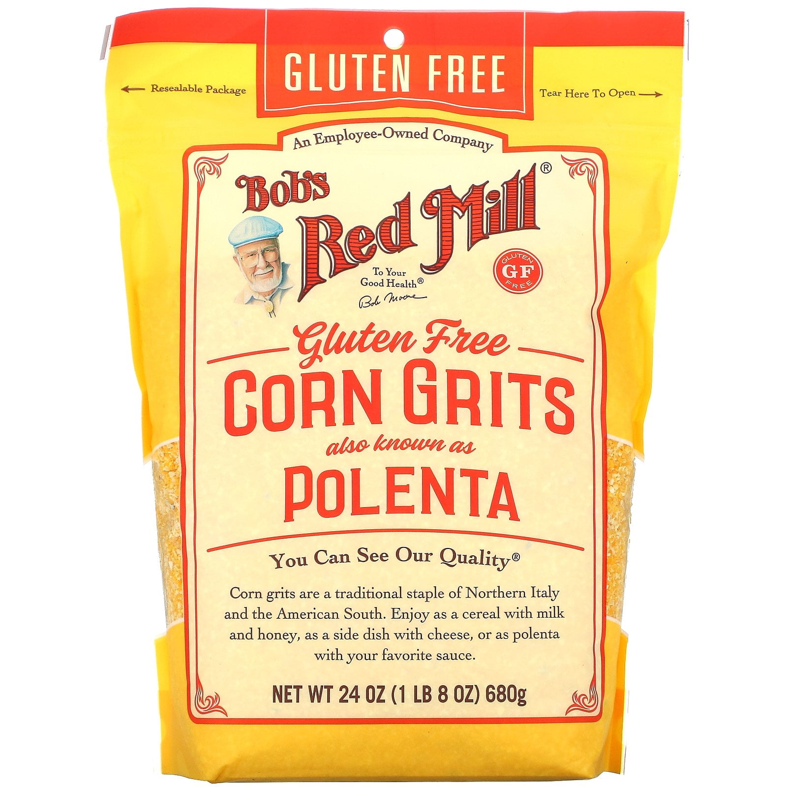 Bob's Red Mill, Polenta, Corn Grits, Gluten Free, 24 oz