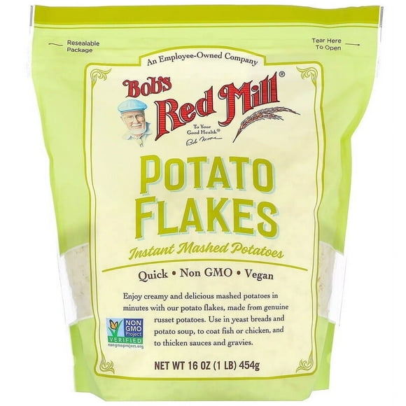 Bob's Red Mill, Potato Flakes, Instant Mashed Potatoes, 16 oz Pack of 2