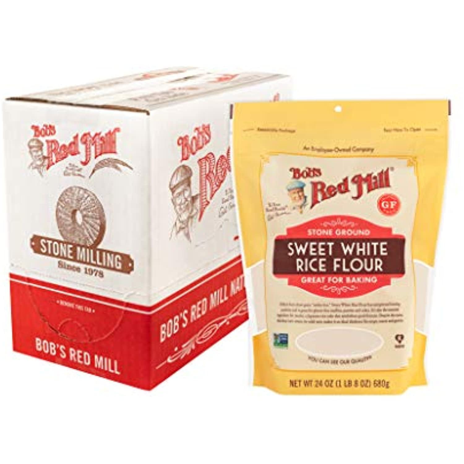 Bob's Red Mill Rice Flour Sweet Whte Gluten Free Case Of 4 24 Oz