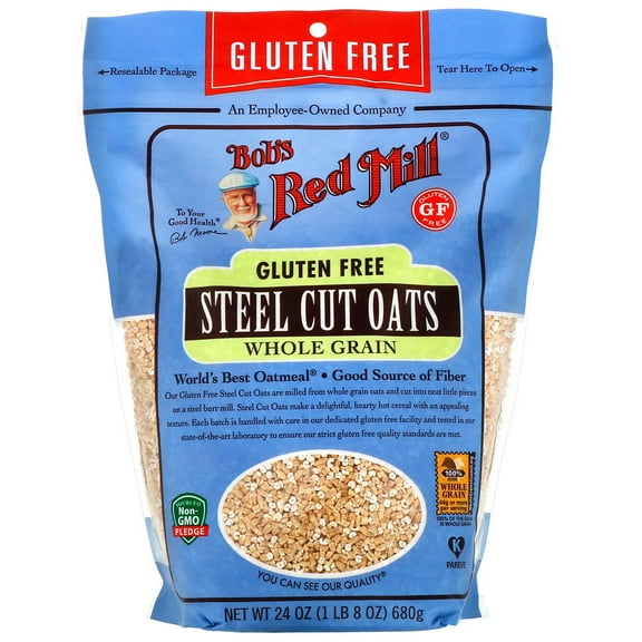 Bob's Red Mill, Steel Cut Oats, Whole Grain, Gluten Free, 24 Oz, (680 g), (Pack of 3)