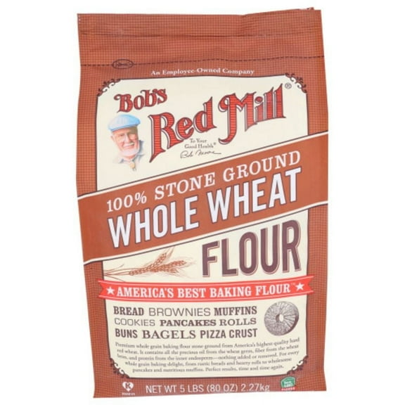 Bob's Red Mill Stone Ground Whole Wheat Flour 5 lb Pack of 3