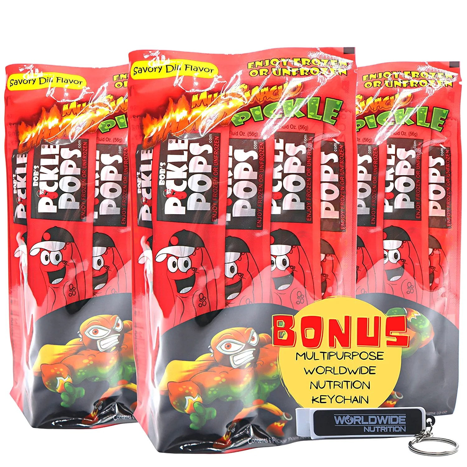 Bob's Savory Dill Pickle Juice Pops Mucho Macho Chamoy Electrolyte