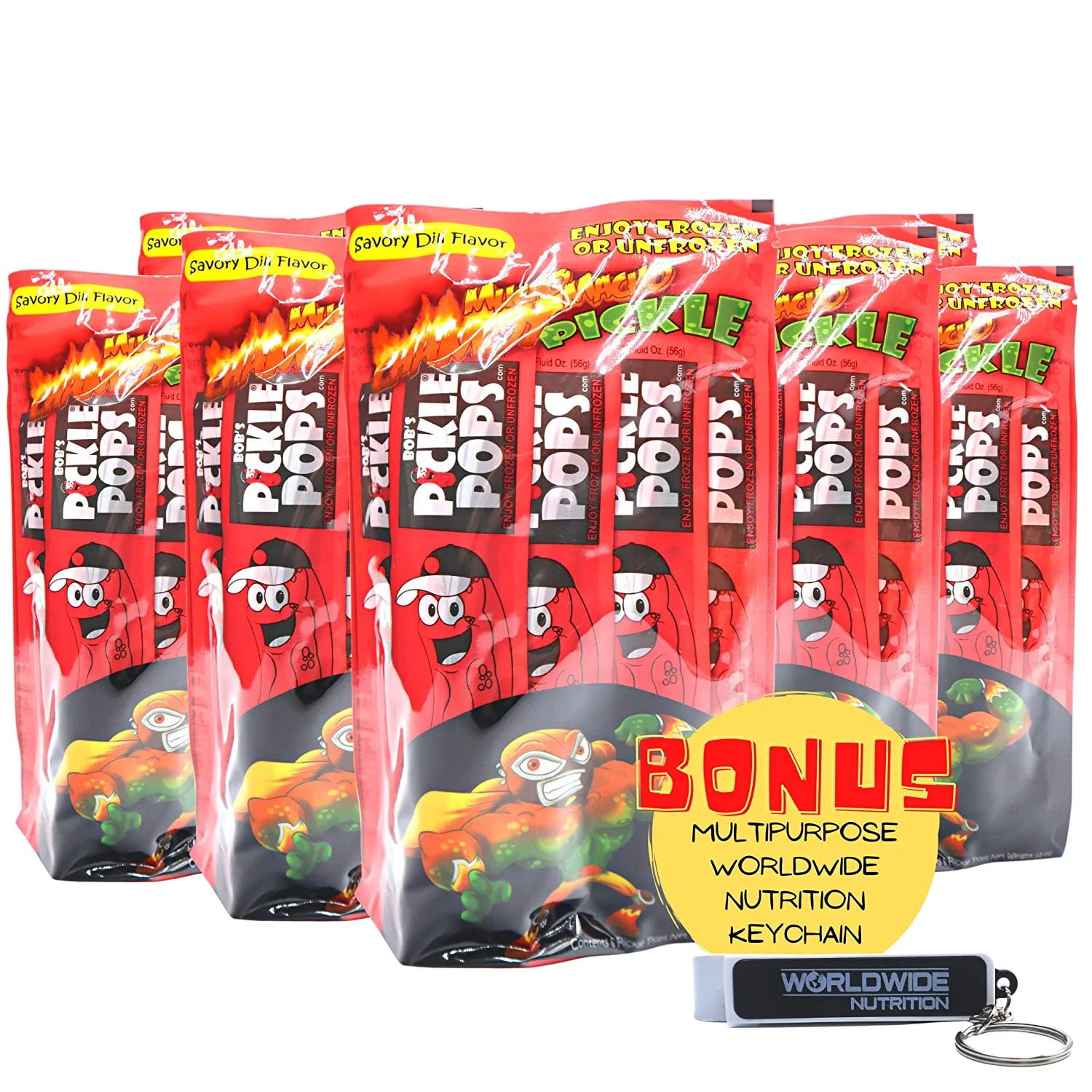 Bob's Savory Dill Pickle Juice Pops Mucho Macho Chamoy Electrolyte