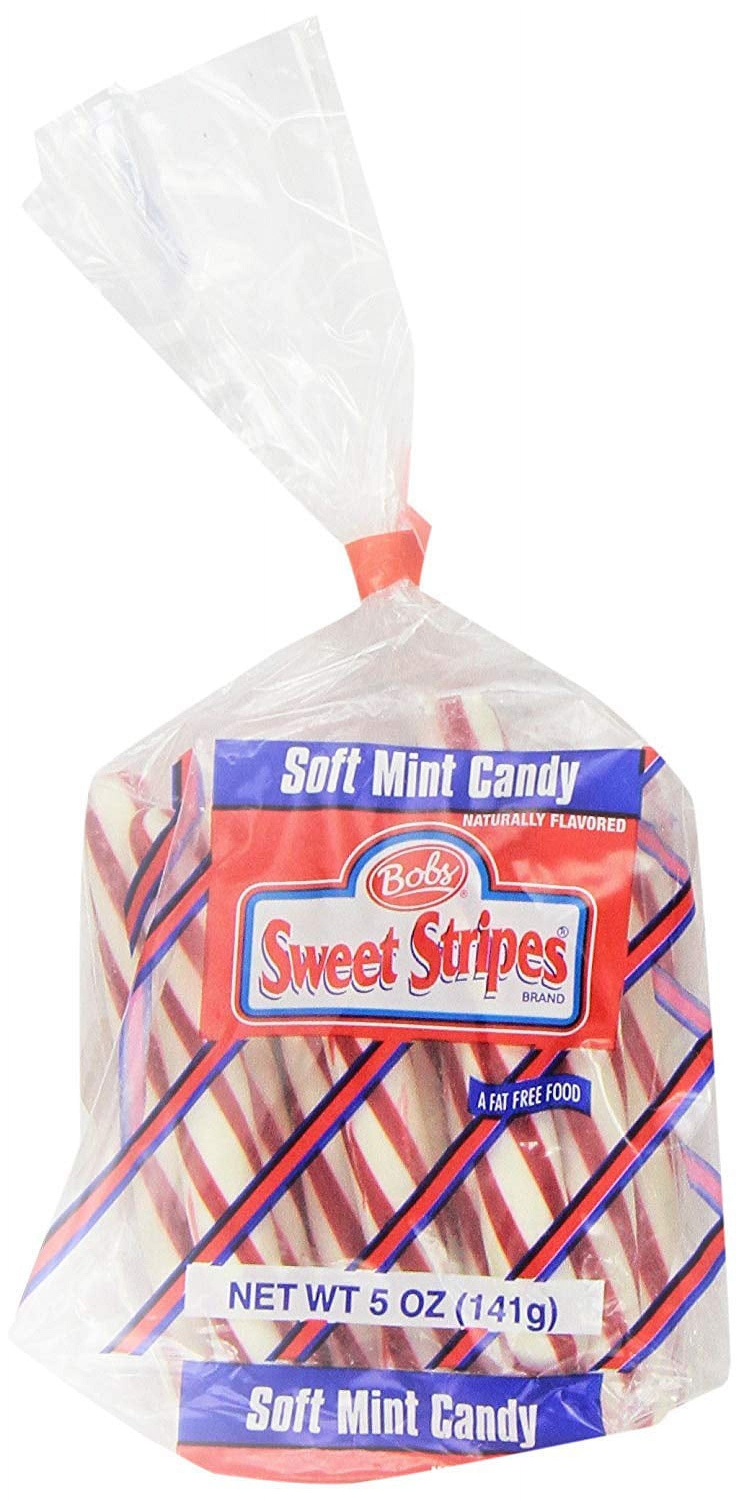 Bob's Sweet Stripes Soft Mint Candy Peppermint Flavor Stir Sticks, Christmas Fall Holiday Classic Hard Candies Stocking Stuffers 5 oz. Bag Pack of 8
