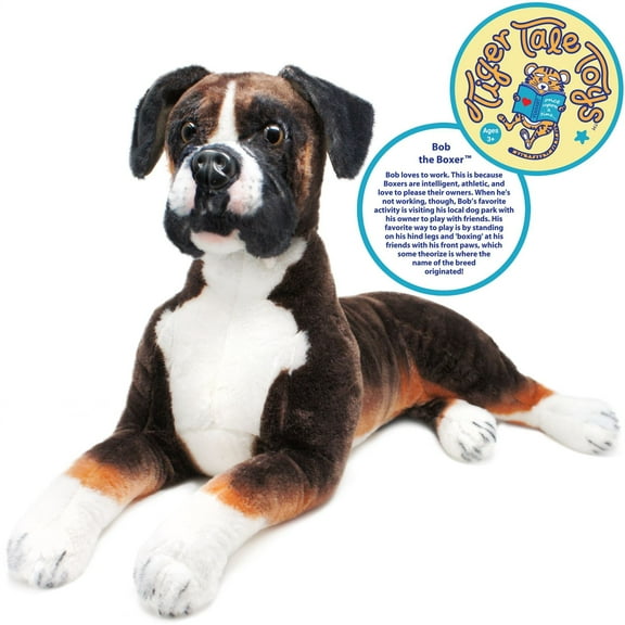 Bob the Boxer | Over 2 1/2 Foot Long Big Stuffed Animal Plush Dog | Shipping from Texas | By TigerHart Toys