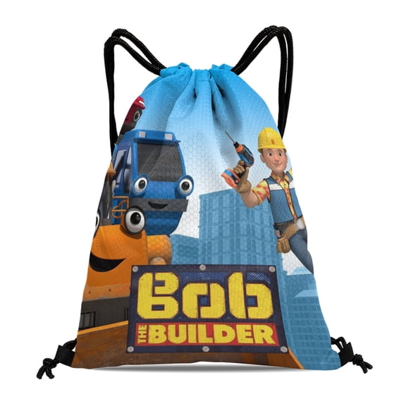 Bob the Builder Drawstring Backpack Bag Party Favors Goodies Merch Gym Waterproof Swimming Beach Fans