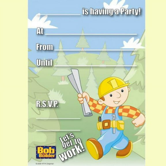 Bob the Builder Invitations w/ Env. (20ct)