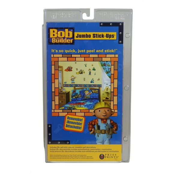 Bob the Builder Removable Jumbo Stick ups - Includes 20+ Self-Stick, Pre-Cut, Reusable Wall Decorations
