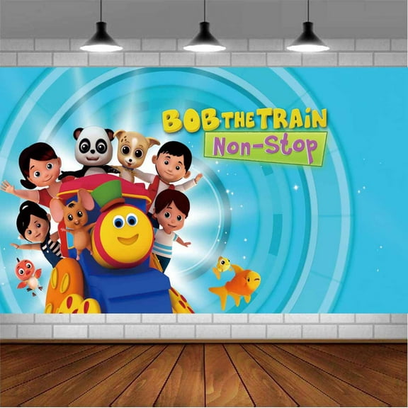 Bob the Train Backdrop Banner Party Supplies Poster Movie Theme Background for Photography Birthday Decorations