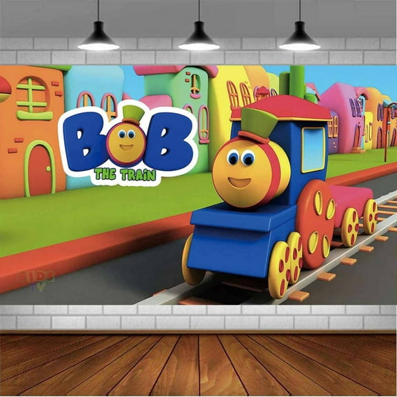 Bob the Train Backdrop Banner Party Supplies Poster Movie Theme Background for Photography Birthday Decorations