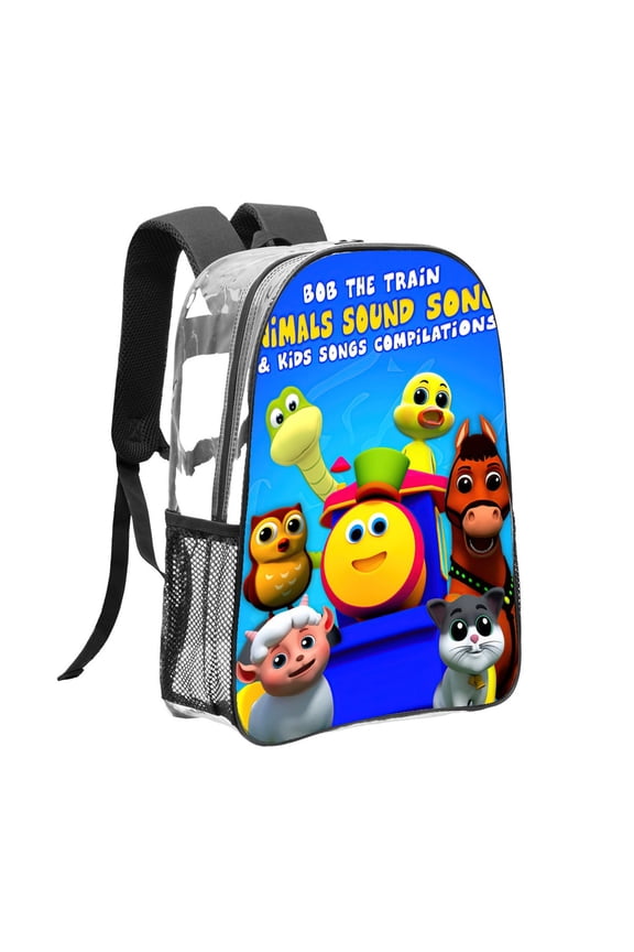 Bob the Train Pattern Transparent Backpack Lightweight And fashionable Showcasing Personality And Leading The Trend