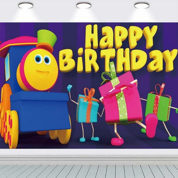 Bob the Train Poster Backdrop Banner Party Supplies Birthday Decorations Background for Photography Taspestry