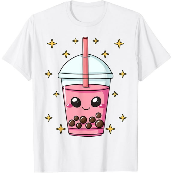 Boba Bubble Milk Tea Tea-Based Drink Tapioca Pearls T-ShirtMen's and women's pure cotton short-sleeved shirts