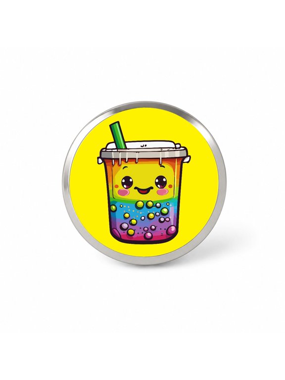 Boba Bubble Tea Rainbow Cute Backpack Hat Novelty Lapel Pin
