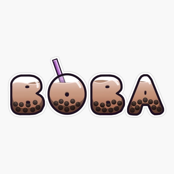 Boba Bubble Text Er, Phone Decal Water Bottle Stickers Car Decals, Funny Birthday Gift