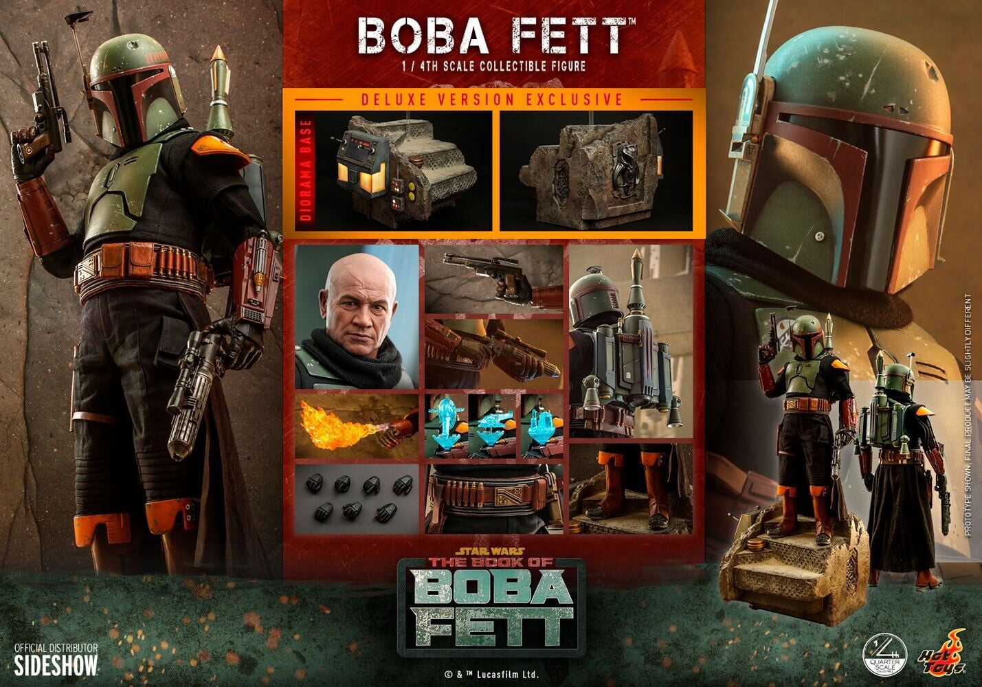 Boba Fett Deluxe Version Hot Toys Quarter Scale 1/4 Figure Star Wars IN STOCK