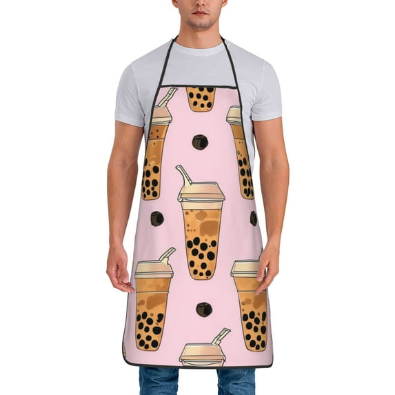 Boba Milk Tea Aprons for Women Men Waterproof For Kitchen Cooking BBQ Gardening Painting Mechanic