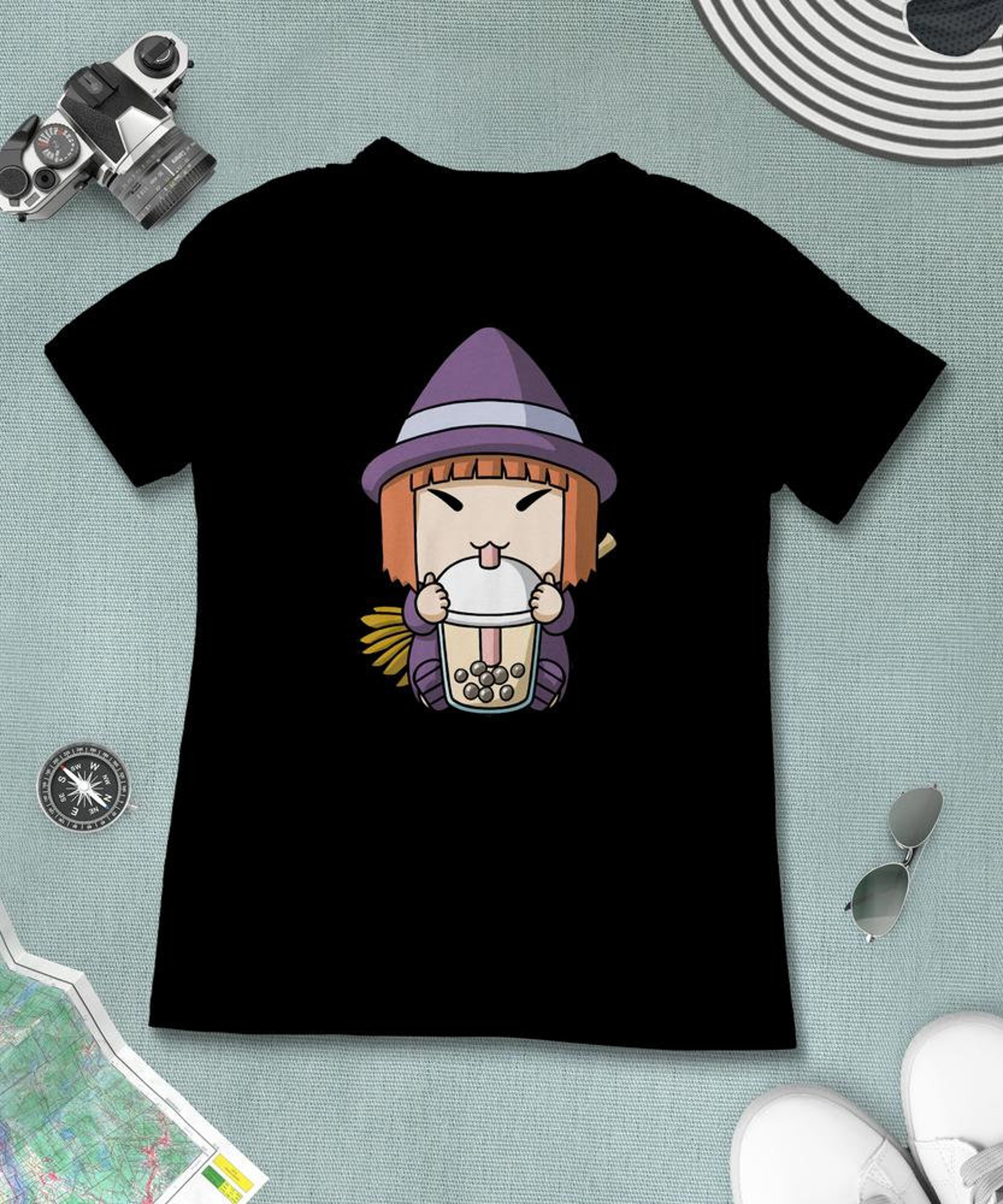 Boba Milk Tea Halloween Witch TShirt, Funny Boba Milk Tea Shirt