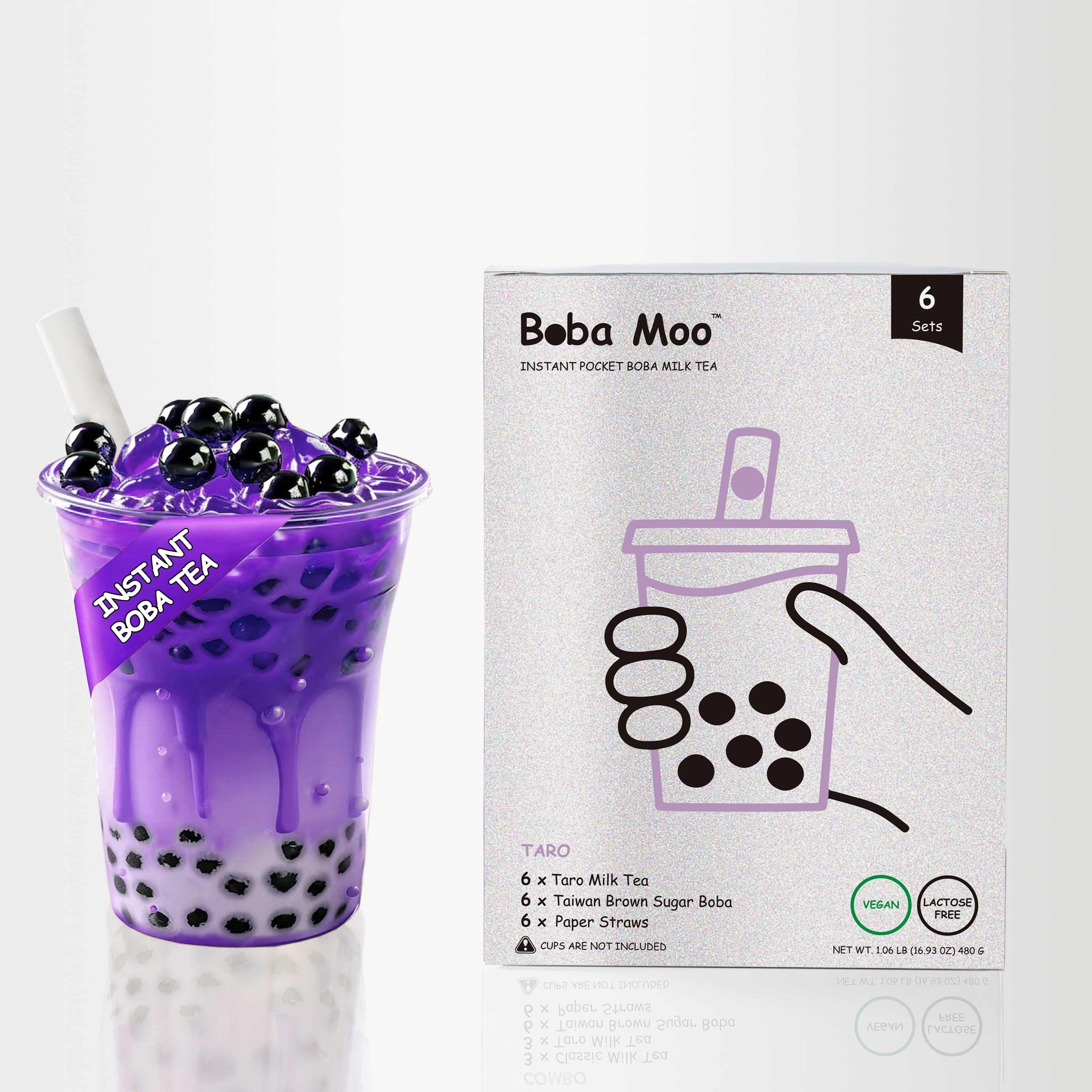 Boba Moo Premium Boba Tea Kit With Taro Milk Tea Flavor