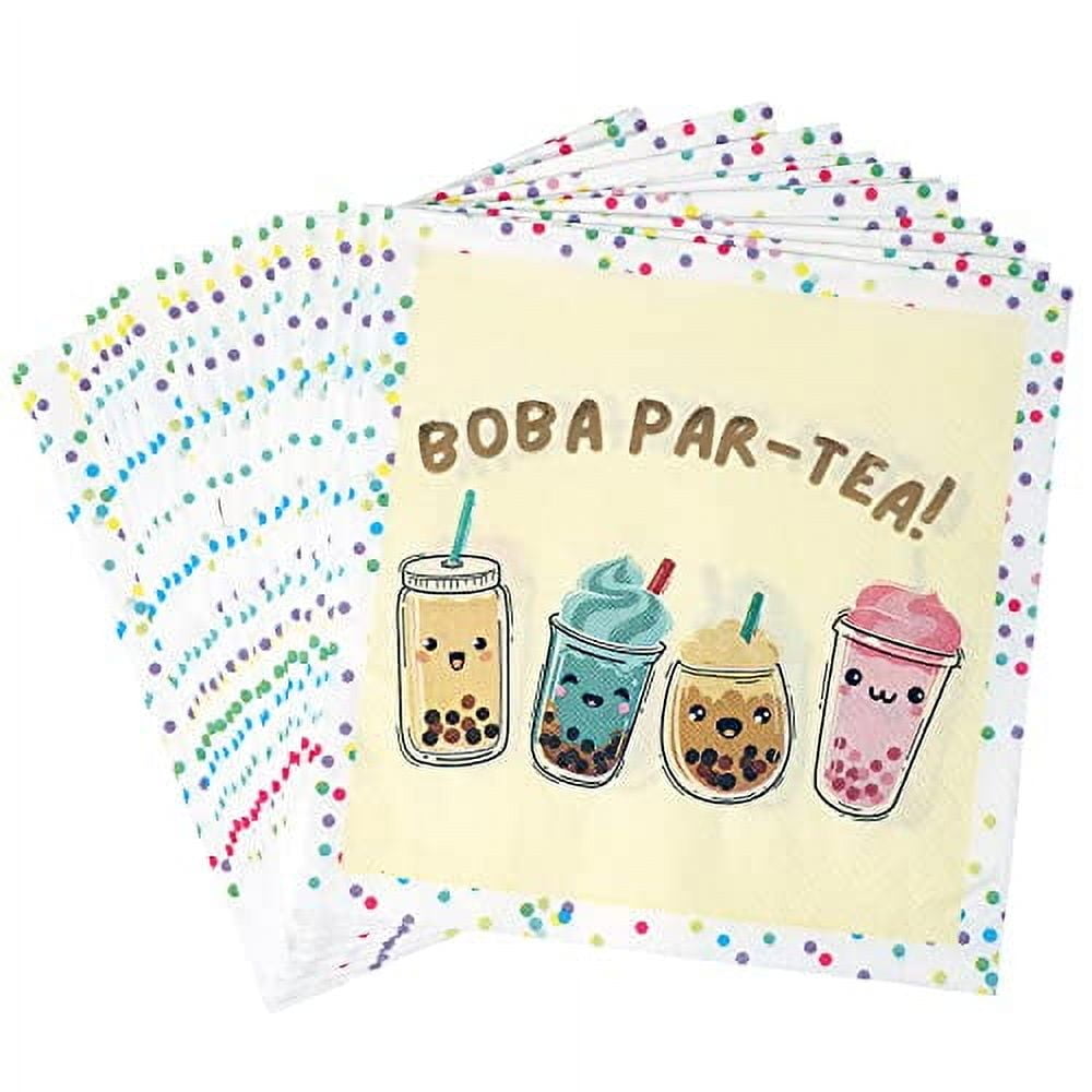 Boba ParTea Bubble Tea Party Biodegradable Paper Napkins Eco