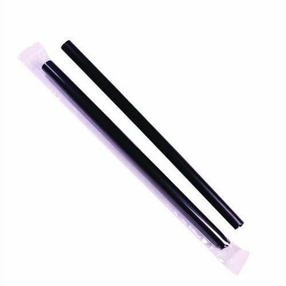 Boba Straws, 9", Plastic, Black, 1,600/Carton | Bundle of 2