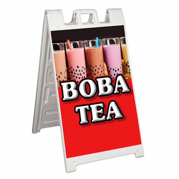 Boba Tea (24" X 36") Standard A-Frame Signicade, Includes Decal Applied To Stand