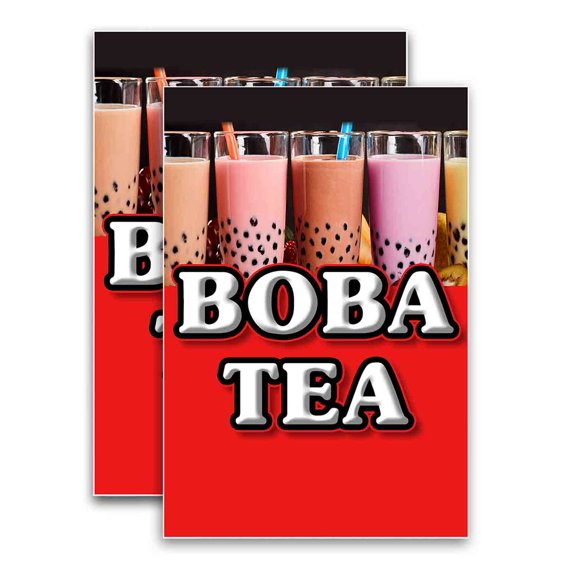 Boba Tea (24" X 36") Vinyl Decal Only (Pack of 2) |Sign|Sticker|Poster