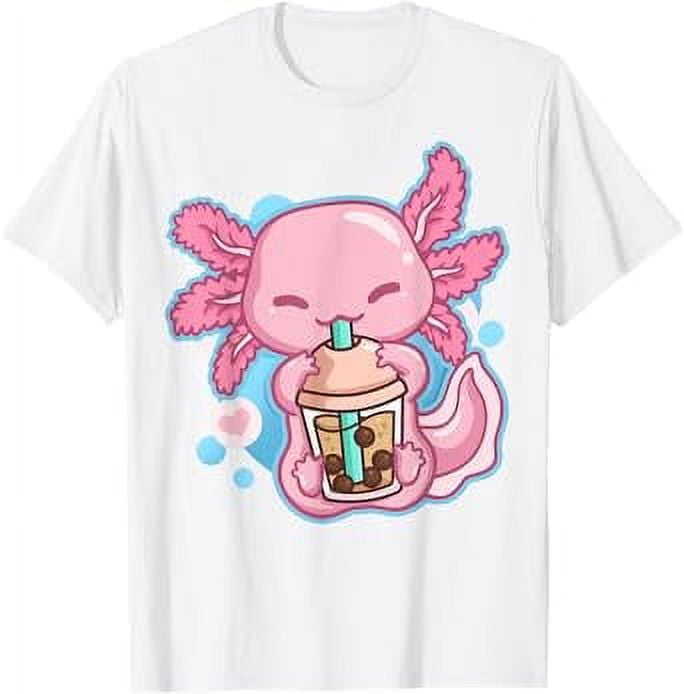 Boba Tea Bubble Tea Milk Tea Anime Axolotl TShirt