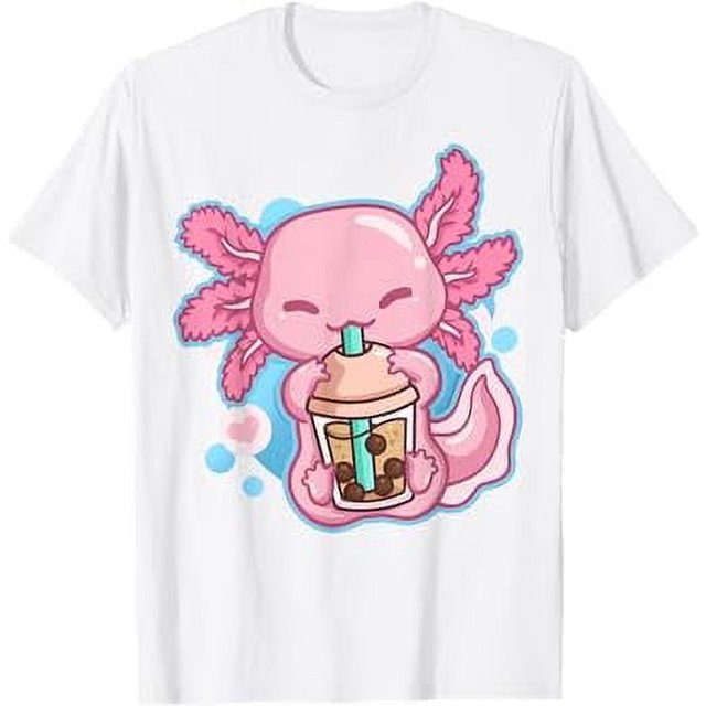 Boba Tea Bubble Tea Milk Tea Anime Axolotl TShirt