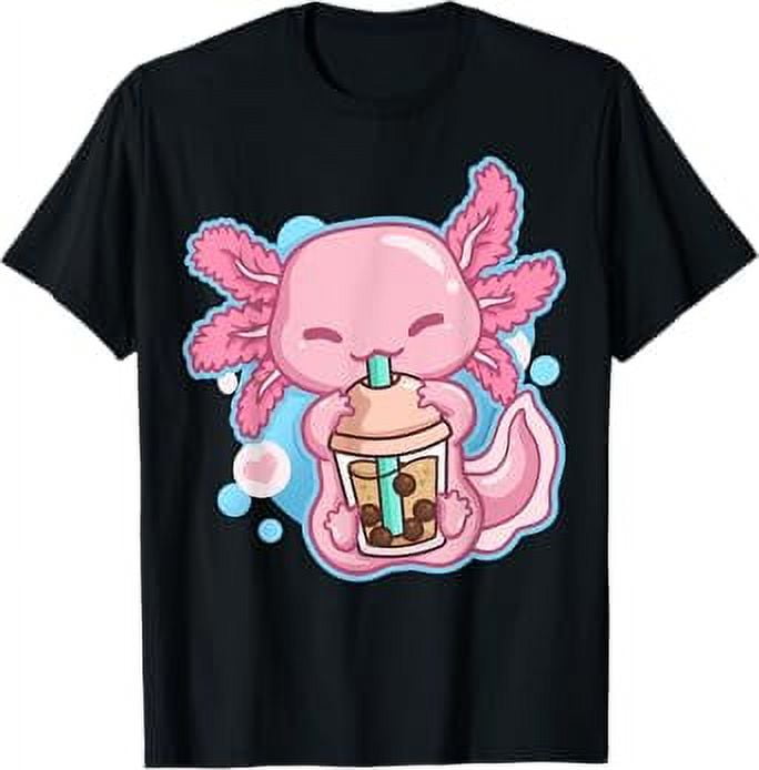 Boba Tea Bubble Tea Milk Tea Anime Axolotl TShirt