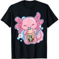 Boba Tea Bubble Tea Milk Tea Anime Axolotl TShirt