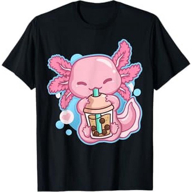 Boba Tea Bubble Tea Milk Tea Anime Axolotl TShirt