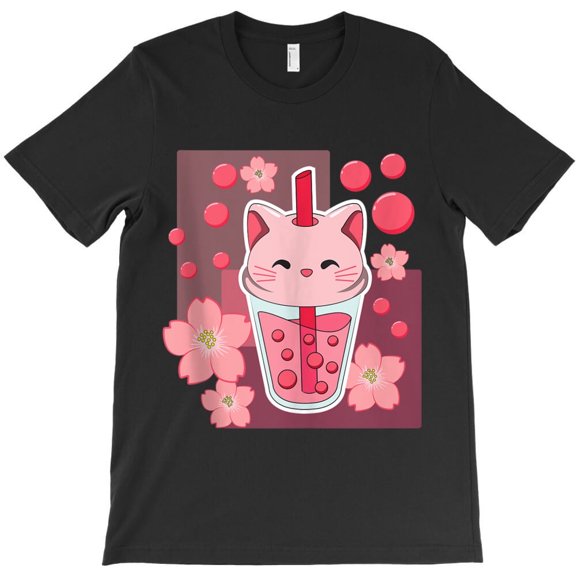 Boba Tea Cat Bubble Tea Funny Kawaii Anime Japanese Milk Tea - Limited Edition H45632 Unisex T-Shirt, Up to 5XL Available
